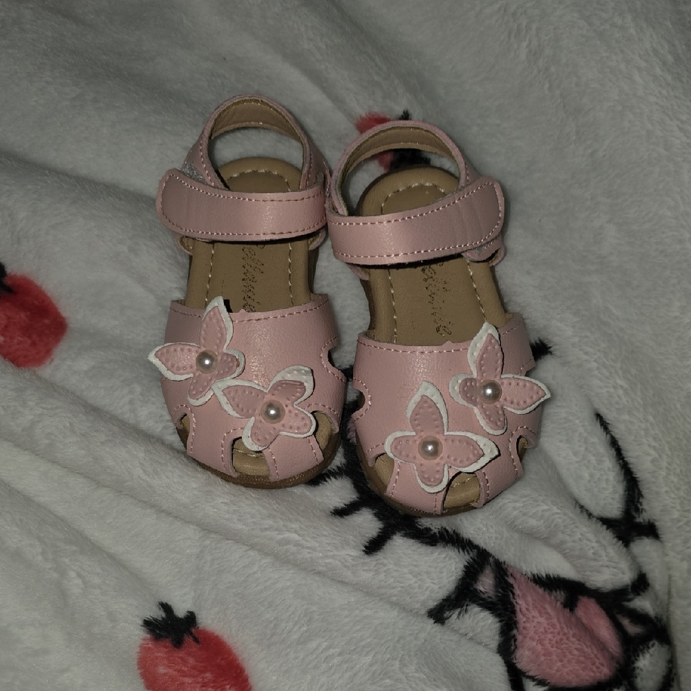 Pink Floral Kids Sandals